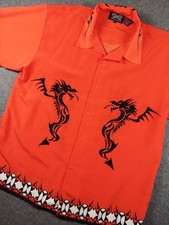 Dragonfly Clothing Company Shirt Men's 2XL Red Dragon Skull 90s Grunge Retro EUC