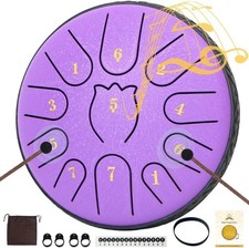 Steel Tongue Drum 6 Inche 11 Note Steel Drums Rain Chime,Raindrop Drum,Rain D...