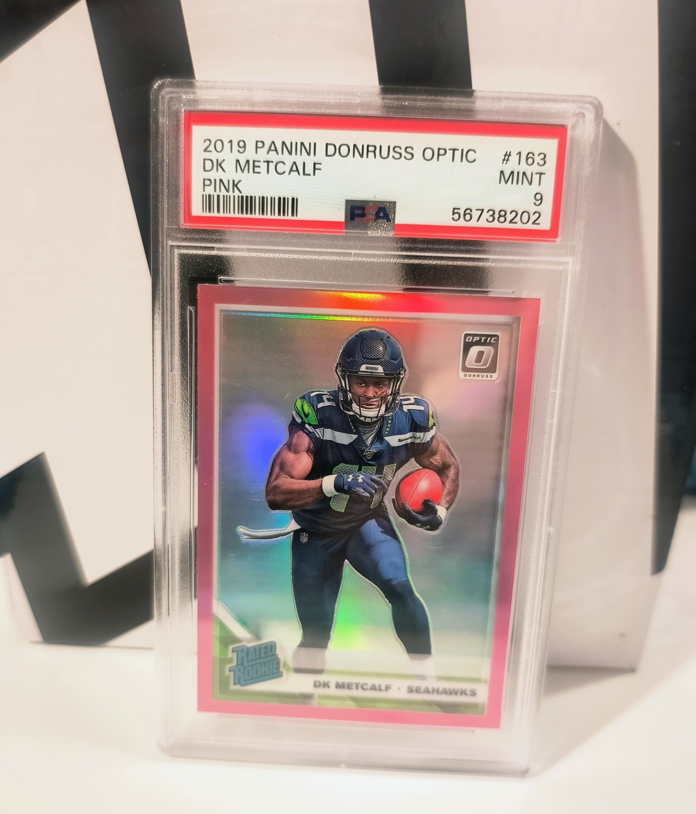 Panini 2019 Donruss Optic DK Metcalf Rated Rookie Pink #163 PSA 9