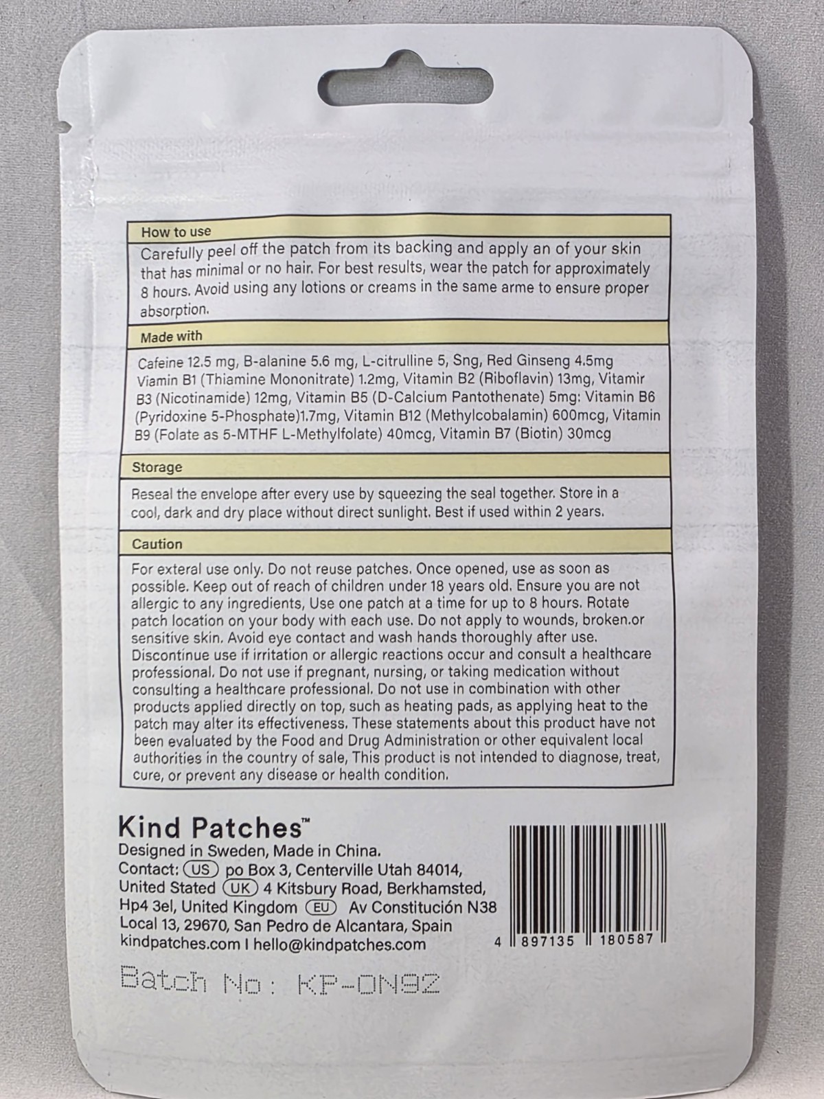 Energy Patches Extra strong by Kind Patches for Unisex - 30 Day Count Patches