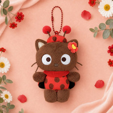 Sanrio Chococat Ladybug Plush Keychain Bag Charm 8cm Kawaii
