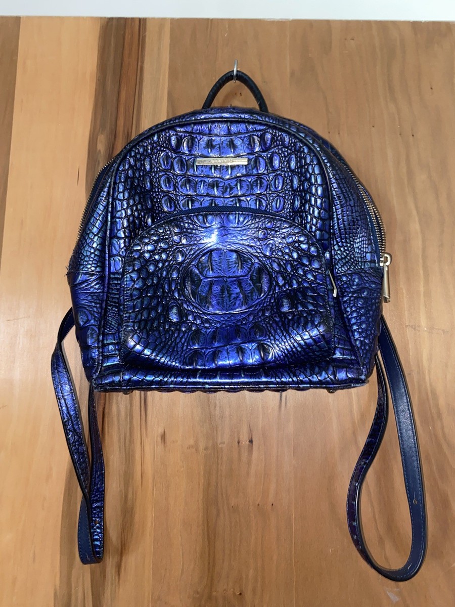 NWT Brahmin Chelcy Blue Sapphire Croc Embossed Leather  display picture 1