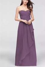 Strapless Crinkle Chiffon Dress with Cascade Skirt, David's Bridal Bridesmaid 2