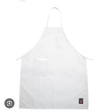 Winco BA-PWH Adjustable Bib Apron White Polyester with Pocket
