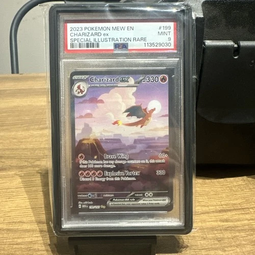 CHARIZARD EX 199/165 Pokemon 151 SV SIR 2023 PSA 9 With PSA Black Guard