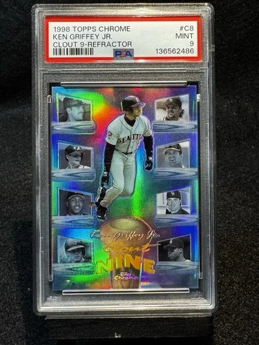 1998 Topps Chrome - Clout Nine - Refractor #C8 - Ken Griffey Jr. PSA9