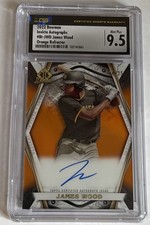 2022 Bowman Invicta James Wood Orange Refractor Auto /25 CSG 9.5/Auto 10