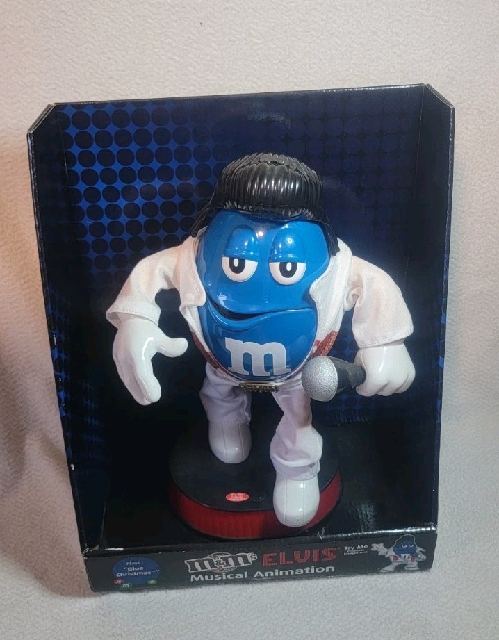 NIB 2011 Elvis Blue M&M MM's Musical Animation Figure Collectors Ed. READ