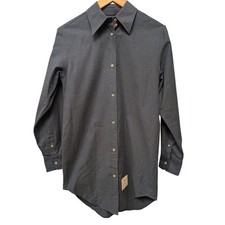 Thom Browne Logo Patch Shirt Dress Button Front Made in Italy Womens