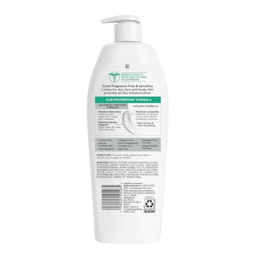 Cur&eacute;l Fragrance Free Comforting Body Lotion, Body and Hand Moisturizer for Dry,