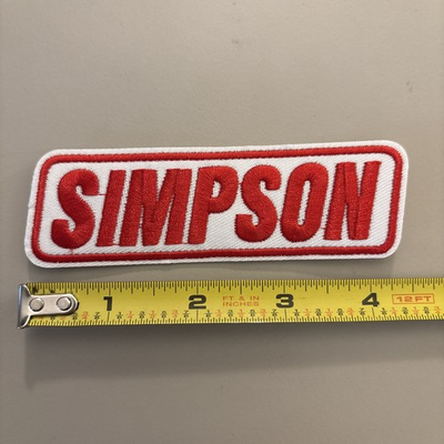 #ad Simpson Iron on patch Motorcycle Dirt Bike Parts Off Road Racing $3.99
