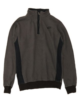 NIKE Herren Zip Neck Sweatshirt Pullover Small Grau Colourblock DE15