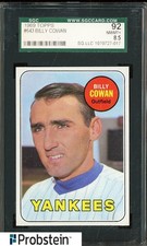 1969 Topps #643 Billy Cowan New York Yankees SGC 92 NM-MT+ 8.5