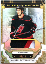 2023-24 Black Diamond Pure Black Premium Relics Andrei Svechnikov /25 Hurricanes