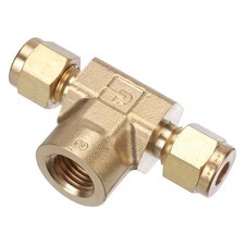 Parker 6Fbt4n-B 3/8" A-Lok X 1/4" Fnpt Brass Tee