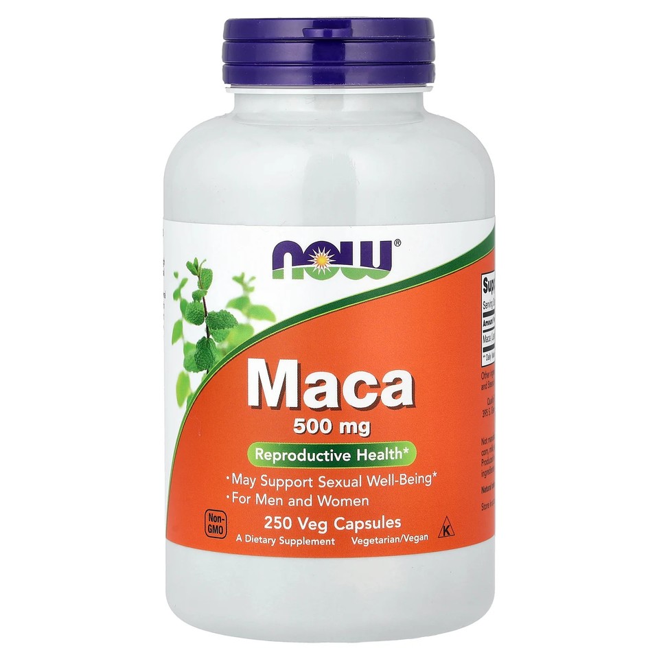 Now Foods Maca 500 mg 250 Veg Capsules GMP Quality Assured, Vegan, Vegetarian