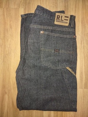 RL Polo Jeans Company 5 Pocket Carpenter Jeans Black Stonewash Size 38 x 39