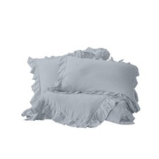Delara Organic Cotton Queen Duvet Cover Set   3 Piece Bedding Set - Soft Q