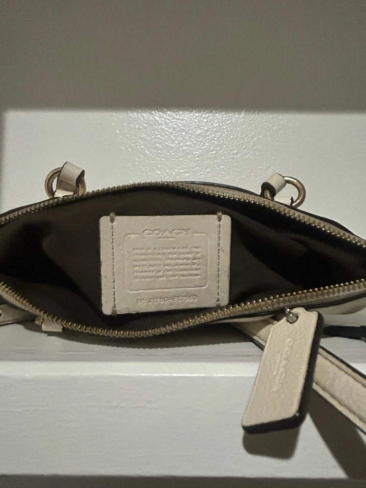 Bolso Bandolera Coach Cuero Guijarro Kelsey Tiza Foto 3 de 4