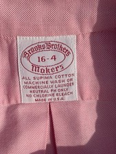 Brooks Bros Vintage 16/34 Pink Supima Oxford Cloth Button-Down OCBD Shirt - USA