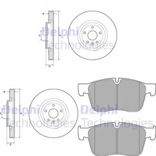 Disques Plaquettes AVANT DELPHI (325mm) pour JAGUAR XE 2015-...