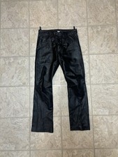 Vtg Wilsons Leather Pants 28x30 Black M Julian Cargo Motorcycle Biker Rock Star