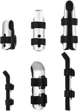 BBTO 6 Pcs Metal Finger Splint Support Brace Foam Padded 2 Styles, Black