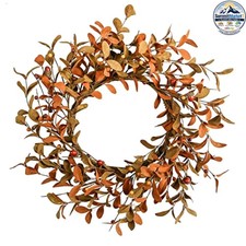 Fall Wreath Eucalyptus Autumn 20 in Brown Leaves Berries Front Door Decor