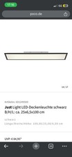 Just Light. Flat LED-Deckenleuchte Deckenlampe Kunststoff schwarz