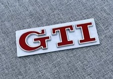 GTi Badge Emblem Rot Silber Metall 3D Selbstk...