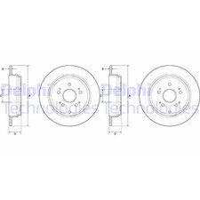 2X DELPHI Disques de Frein 302mm Plein Arrière Compatible Honda Cr-V BG4694C