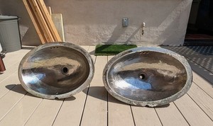 Original WaterWorks Normandy Oval Sink (Larger - 21 5/8") - Brushed Nickle