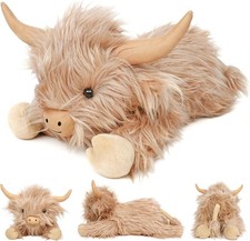 Highland Cow Weighted Stuffed Animals 5lbs 22in, Cute Weighted Plush Highland Co