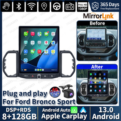 12'' Android Car Radio Stereo Carplay GPS Screen For Ford Bronco Sport 2021-2025