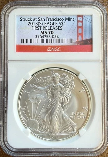 2013 American Silver Eagle MS-70 NGC FIRST RELEASES