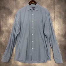 Ralph Lauren Purple Label Shirt Men Size 17 Striped Made Italy