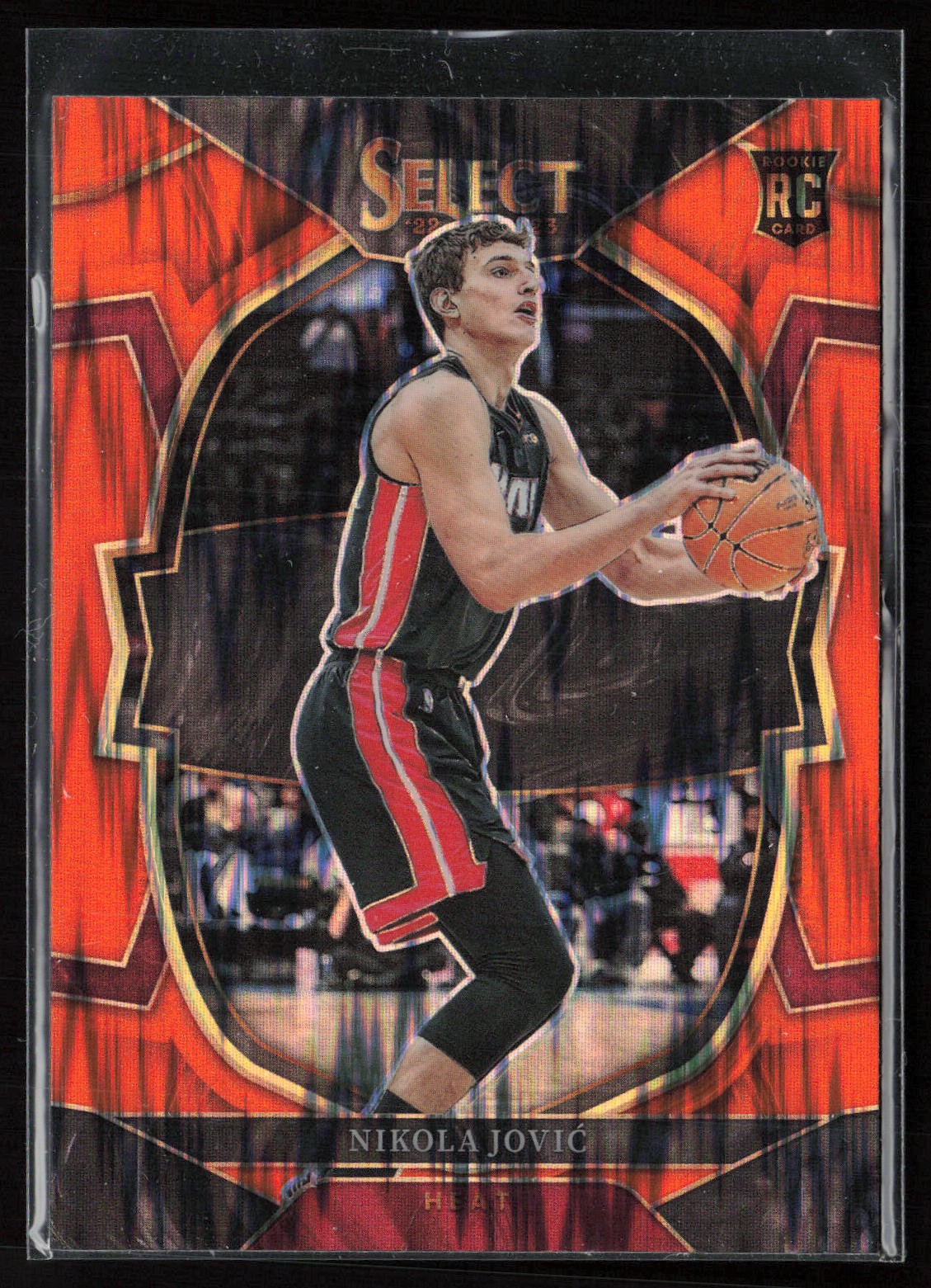 Nikola Jovic 2022-23 Panini Select #91 Orange Flash Prizms RC Miami Heat