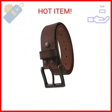 NPET Mens Full Grain Genuine Leather Belts Snap on Belt Strap 1 1/2" Wide (32-34
