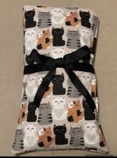 Microwavable Natural Corn Bag / Heating Pad Hot Pack Flannel Kitties And Cat