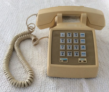     Vintage AT T Push Button White Ivory Corded DESK PHONE CS2500DMGH Landline    