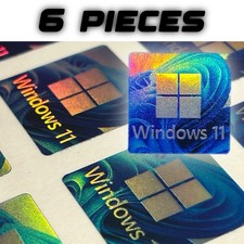 6x Windows 11 Holographic Desktop / Laptop sticker label NEW 