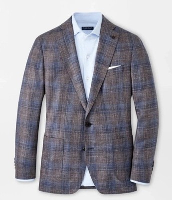 Peter Millar Crown Crafted 48R Dawson Plaid Blazer Jacket Sport Coat  NWT $1295