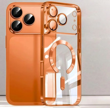 Funda iPhone 17 pro y 17 pro max MagSafe carcasa magnética naranja, azul o gris