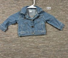 Carter's Jean Jacket Girls Size 12M Blue Denim Long Sleeve Button Up