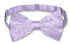 Vesuvio Napoli BOWTIE Lavender Light Purple Color Paisley Mens Bow Tie