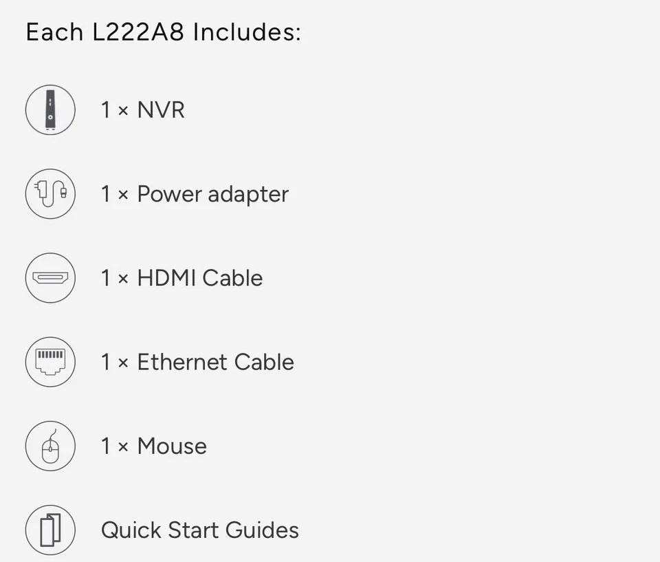 Lorex L222A8D 1080p FHD NVR, 8 Ch, 32GB, Works w/ U222AA Wire-Free Cam (NEW) - Image 3 of 3
