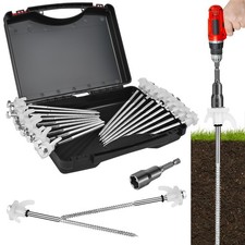 20 Pack Tent Stakes Heavy Duty 8 Inch Ground Anchor Screw Camping Stakes with...