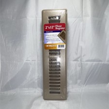 TRUaire Floor Register Rectangle 2x12 in Metal Brown Paintable Model C150MB