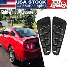 2pcs Quarter Rear Side Window Louvers Sun Shade Cover for 2005-2014 Ford Mustang
