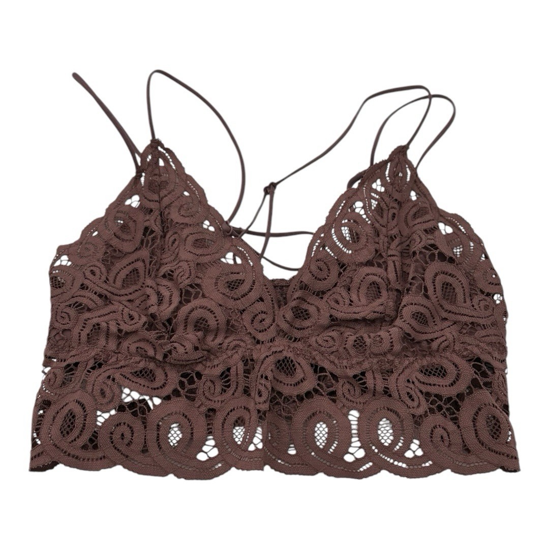 Victoria Secret Pink Bralette Womens Large Brown Lace Bralette Adjustable Strap